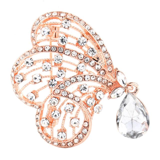 

Броши в виде бабочки из кристаллов для женщин, булавка в виде насекомого, 3 цвета, брошь в виде бабочки для вечеринки, офиса, подарки белый