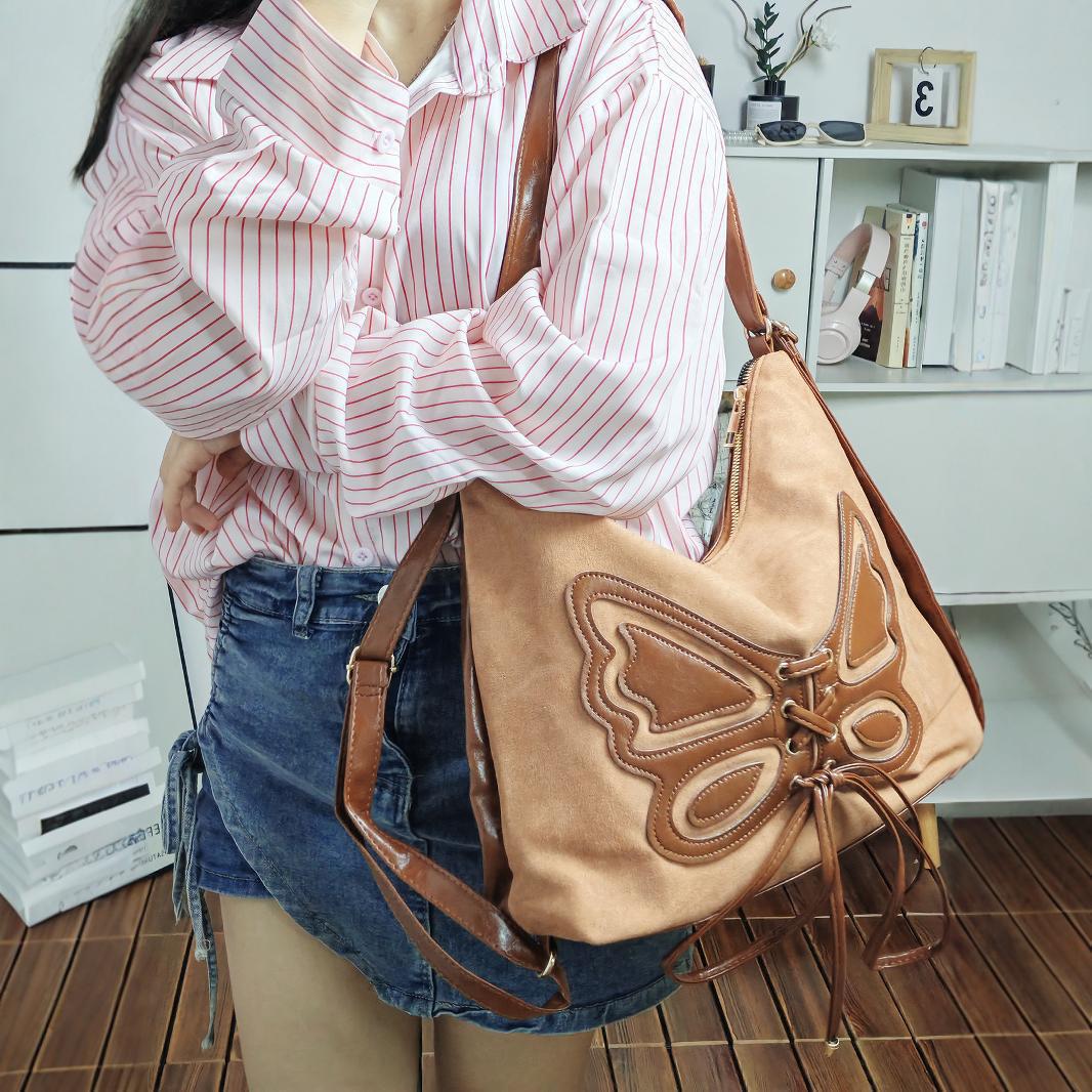 

Женская ретро сумка-тоут с бантом большой вместимости через плечо верблюд