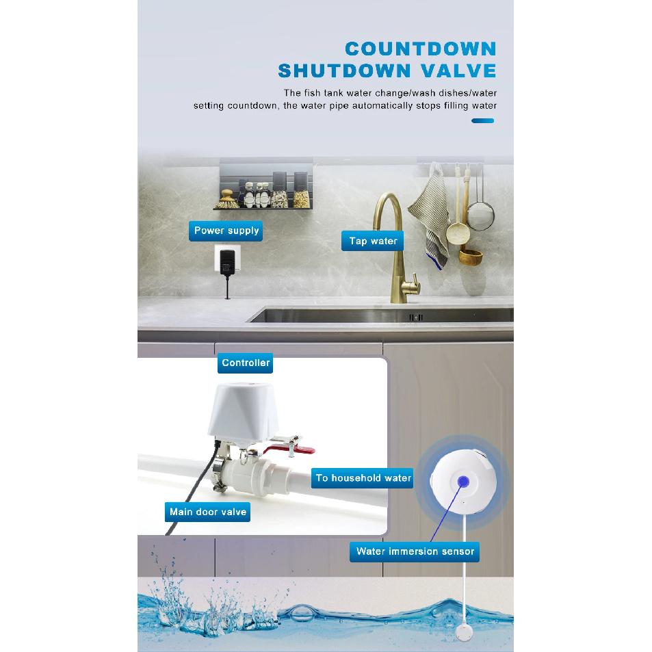 1PC/2PCS Tuya WIFI Smart Water Valve Zigbee Home Automation Control Faucet Timer Support Alice Alexa Google Assistant SmartLife