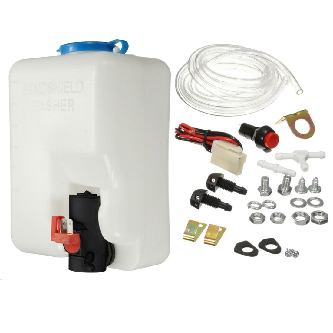 12V Universal Car Windshield Washer Reservoir Pump Bottle Kit 1.5L  Wiper Systems Reservoir Car Accessories Washing Tool Set