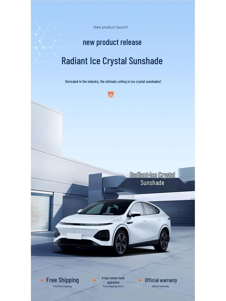 XPeng 23 G6 Sunroof Ice Crystal Sunshade: Heat Insulation, Sun Protection, Privacy Shield, Opaque