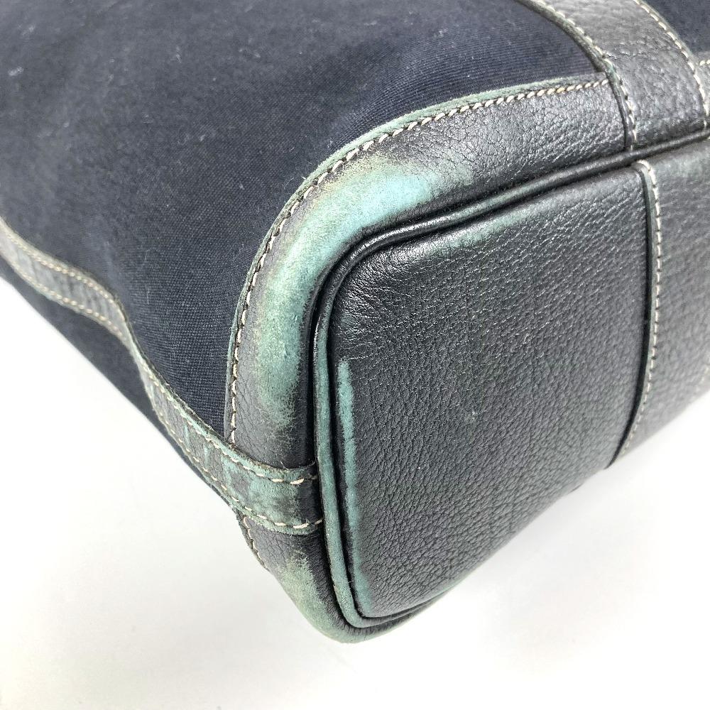 HERMES Garden File MM Bag Tote Bag Shoulder Bag Leather / Canvas Black