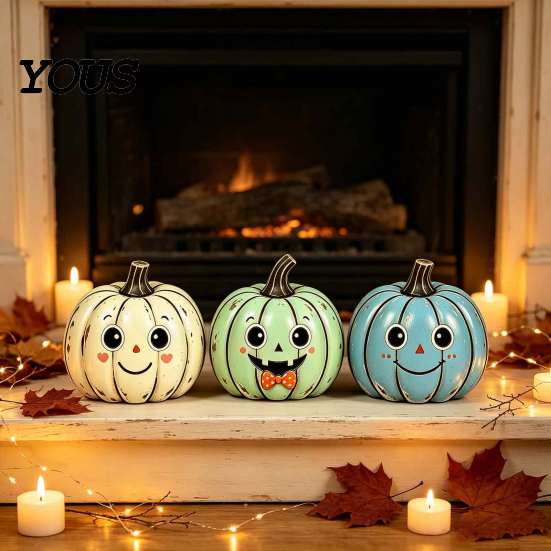 Multiuse Holiday Party Decorations 3/4Pcs Vintage Wooden Pumpkin Decor, Rustic Fall Tabletop Centerpiece, Farmhouse American Country Home Accents