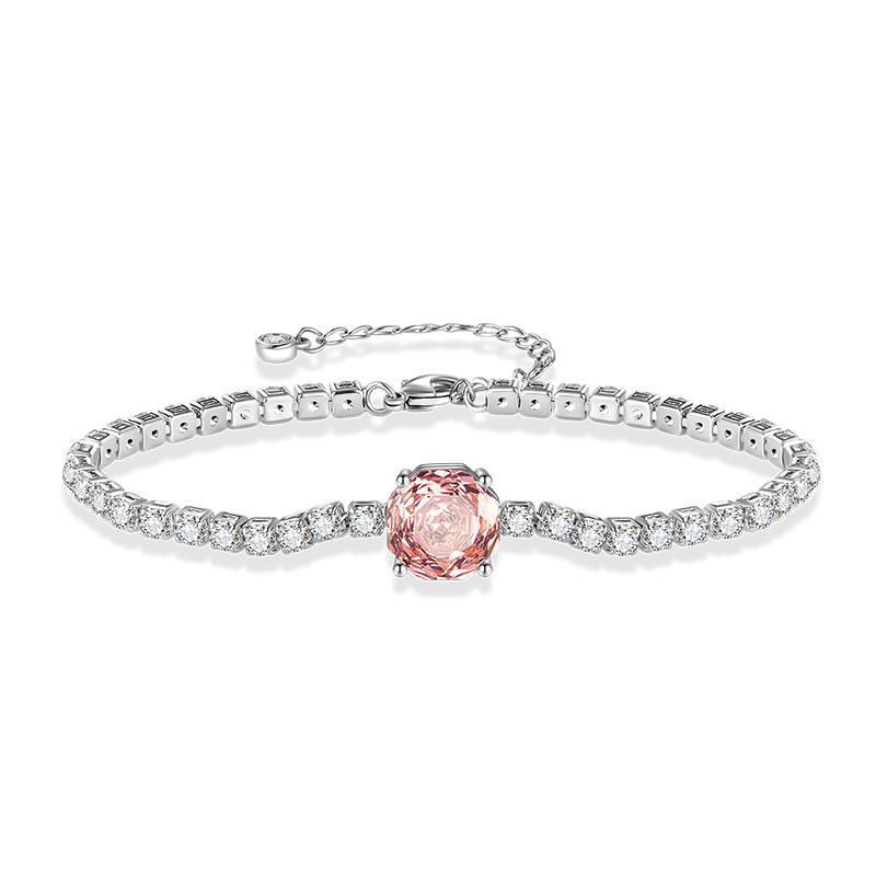 New Full Moissanite Bracelet 925 Sterling Silver Shiny bangles Chain For Women Men Wedding Jewelry Plated 18K white gold Gifts