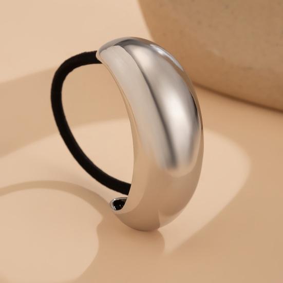 Geometric Metal Hair Tie, Alloy Elastic Ponytail Holder for Women, Minimalist Square Hair Ring for Daily Commuting Use
