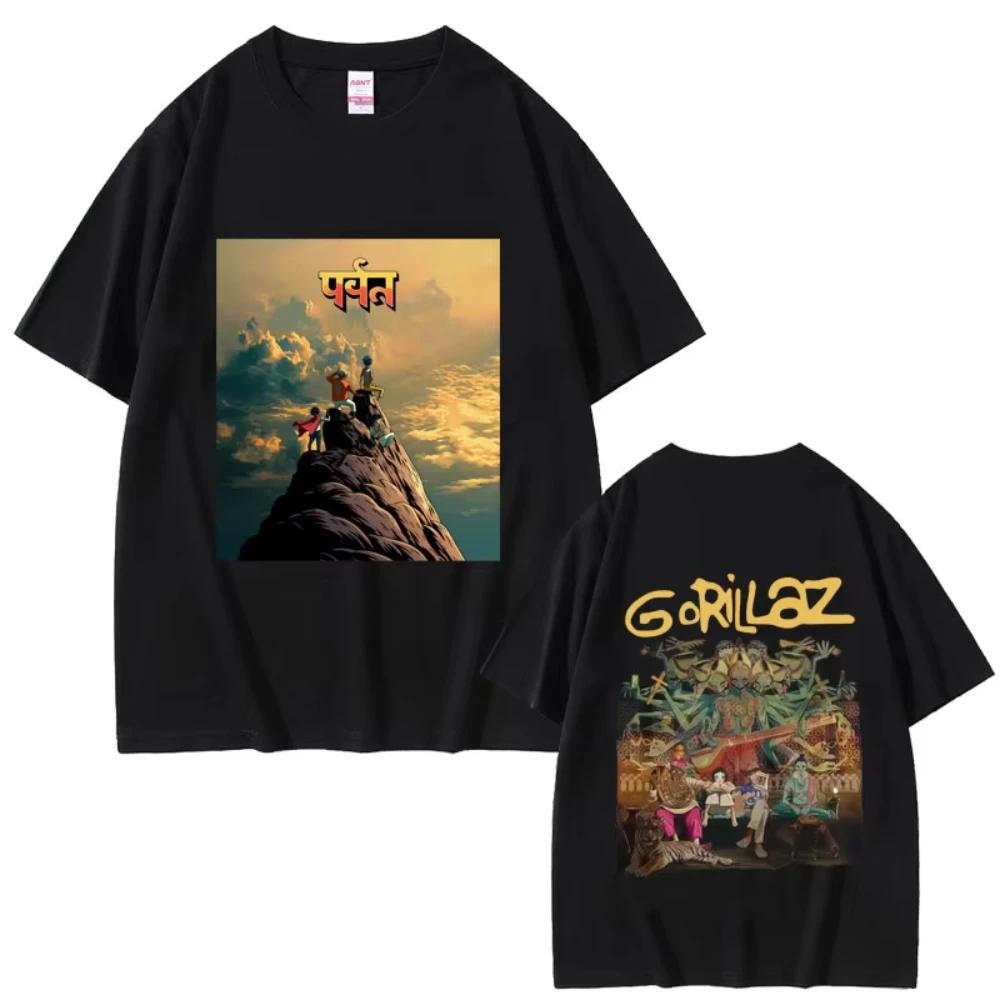 

Rock Band Gorillaz The Mountain Tour 2026 T-shirt Men s Women Vintage Soft Cotton T Shirts Male Casual Oversized Crewneck Tshirt S разноцветный