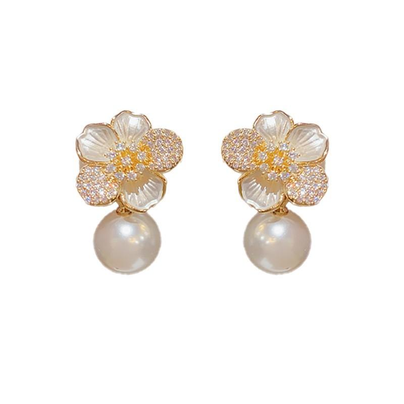 

Серьги с игольчатым жемчугом и цирконием для женщин с высоким качеством и классными, лесными серьгами, аксессуарами для ушей