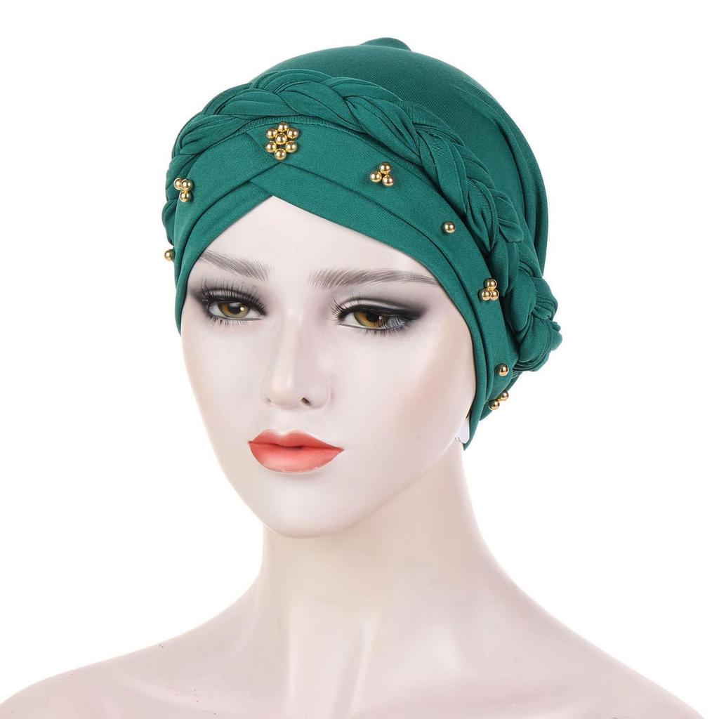 Braided Twist Head Wrap Cap Milk Silk Fabric Soft Stretchable Turban Hat for Women Comfortable Fit Stylish Design