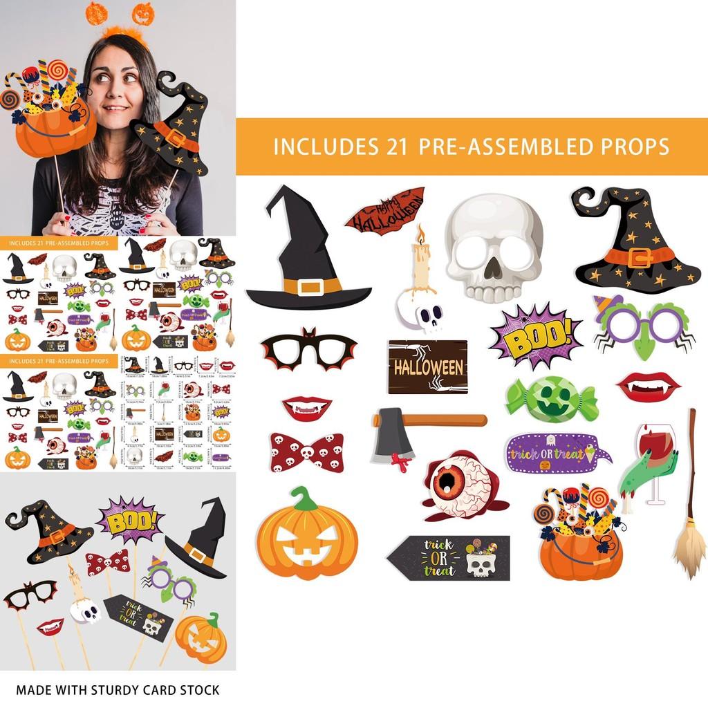 Halloween Party Photo Accessories With Paper Props For Venue Decoration And Fun Photos