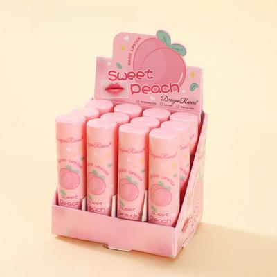 Color-changing Lip Balm for Women, Moisturizing and Nourishing, with a Fruit-scented Warm Color-changing Effect, Presenting a Peach Pink Tone,
