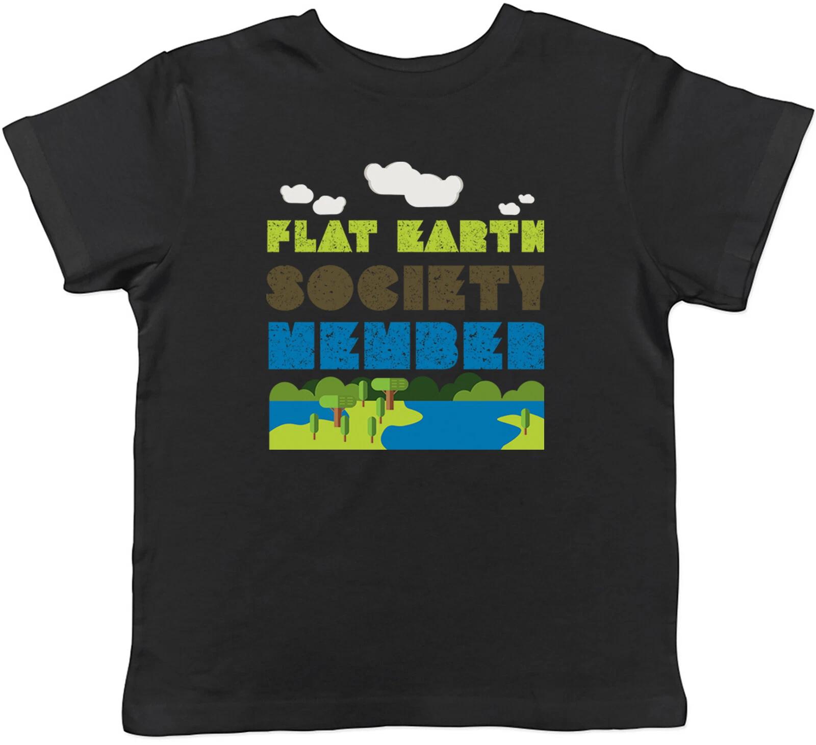 Flat Earth Society Member Kids T-Shirt Planet Globe World Childrens Boys Girls 110