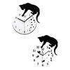Non Ticking Cat Wall Clock Living Room Decor, Modern Silent Hanging Clock Analog Clock for Home,Office, School,Hotel,Bathroom