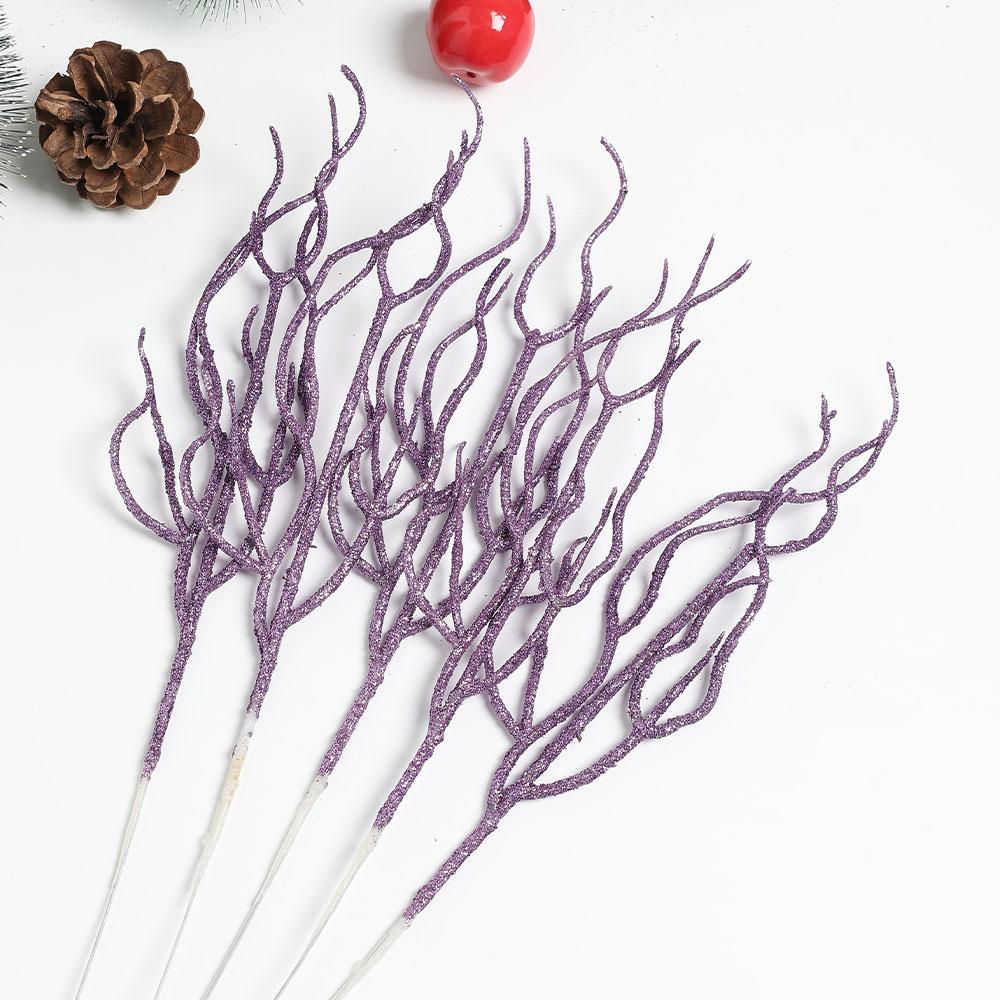 

3/5 шт. Рождественские украшения Цветная ветка Искусственный букет Украшение для рождественской елки Домашний декор Новый год Рождество 2025 Аксессуары 3Pcs фиолетовый