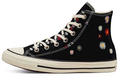 Chuck Taylor All Star High "Gänseblümchen-Stickerei" Schwarz 567993C