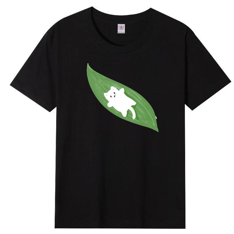 Damen Sommer Beliebtes Kurzarm-T-Shirt Baumwolle Atmungsaktiv Lockeres Oberteil Bedrucktes T-Shirt Lässig