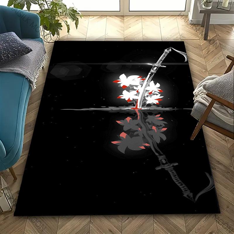 Bushido Spirit Slavnostní Samurajské Vzory Koberec Ložnice Obývací Pokoj Kancelář Velká Protiskluzová Podložka Domácí Dekorace Koberec Pěkný Dárek pro Přátele