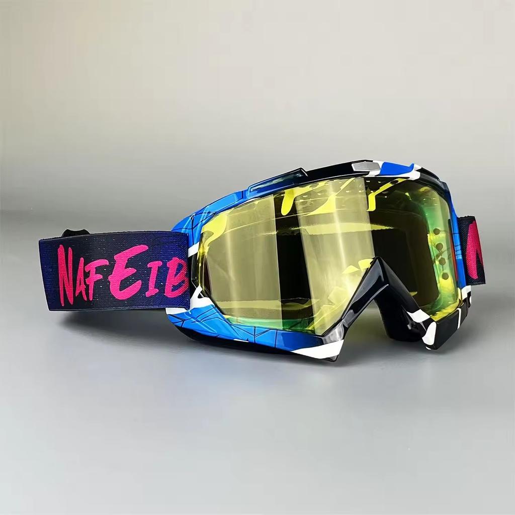 2026 Vibrant Frame Design Motocross Goggles UV400 Lens  Lightweight Durable Adjustable Strap Outdoor Sports Riding Goggles