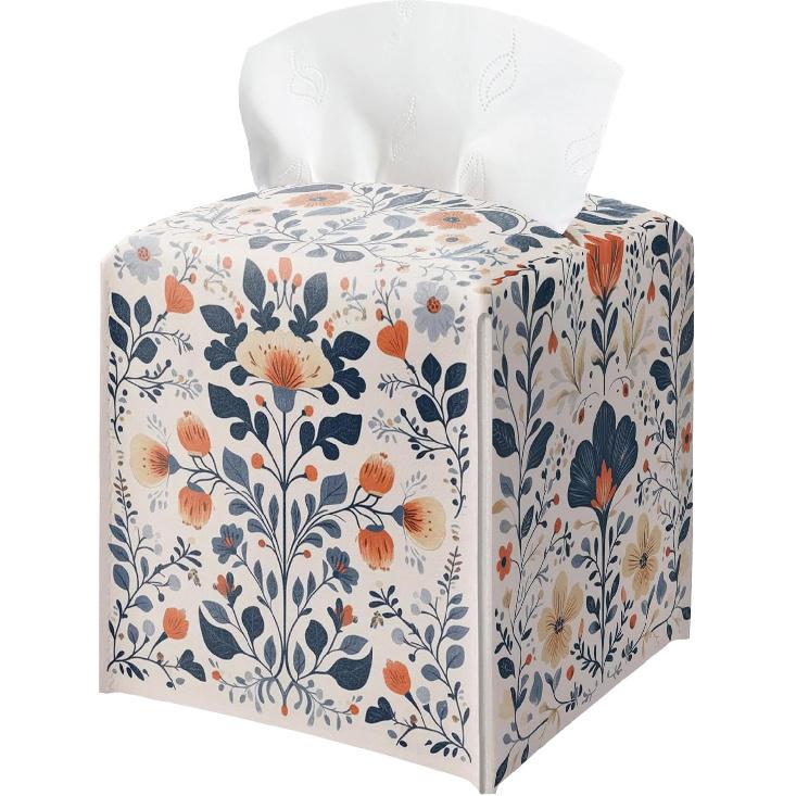 Cat Tissue Box Holder, Nordic Cat Leather Tissue Box Cover Square, Paper Napk Everyday Dispenser Accessories for Bathroom Vanity Countertop Night