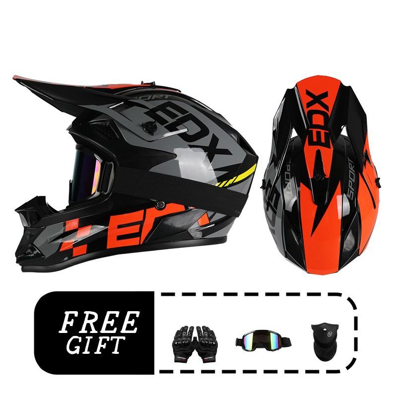 Off-Road Motorcycle Helmet Full Face ABS Safety Gear Dirt Bike Riding Breathable Patterned Design