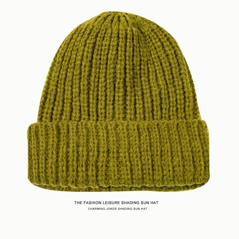Large version wool hat women's autumn and winter big head circumference loose knitted hat showing a small face warm versatile cold hat stacking hat