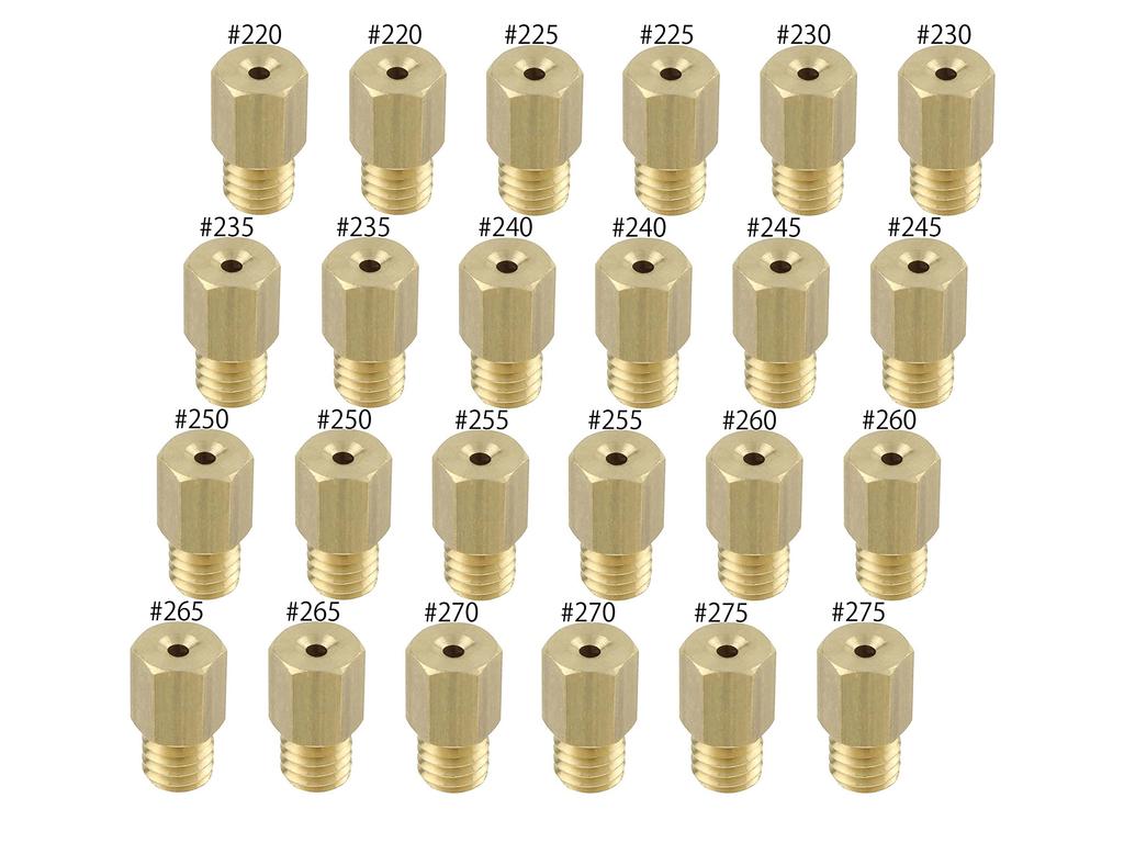 POSH FAITH Części Motocyklowe Dysza Główna 12 Zestaw Dysz Głównych Powiększonych Mikuni Duży Sześciokąt 24 VM20/26/TV26/Płaski (6x11,5) 720001-10