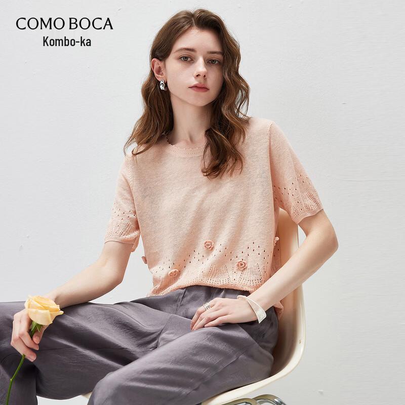 

Comon Boka Women s Linen Blend Crochet Lace Short Sleeve T-shirt L