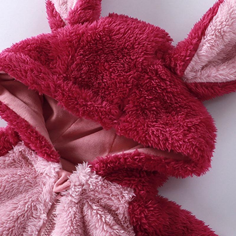 Toddler Baby Hooded Romper Plush Cartoon Animal Style Jumpsuit