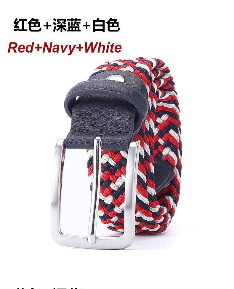Non-Porous Non-Punching Men'S Canvas Belt Elastic Elastic Woven Belt Female Trendy Student Belt