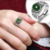 Imitation Hetian Jade Jasper Men's Ring Emerald Ring Men's Live Emerald Color Ring