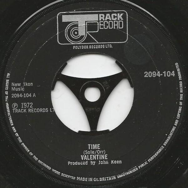 

7inch Record VALENTINE (30) - Time 2094104 Track Record 1972 UK Rock Used