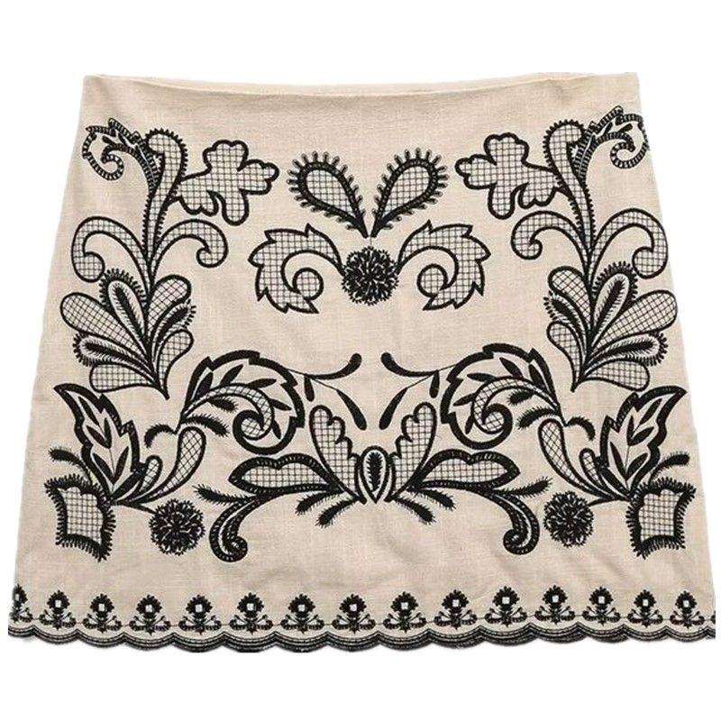 

Fashion Style 2024 Summer New Arrival Women s Stylish High Waist All-Matching Embroider Mini Skirt Skirt 1821030 Figure Color L