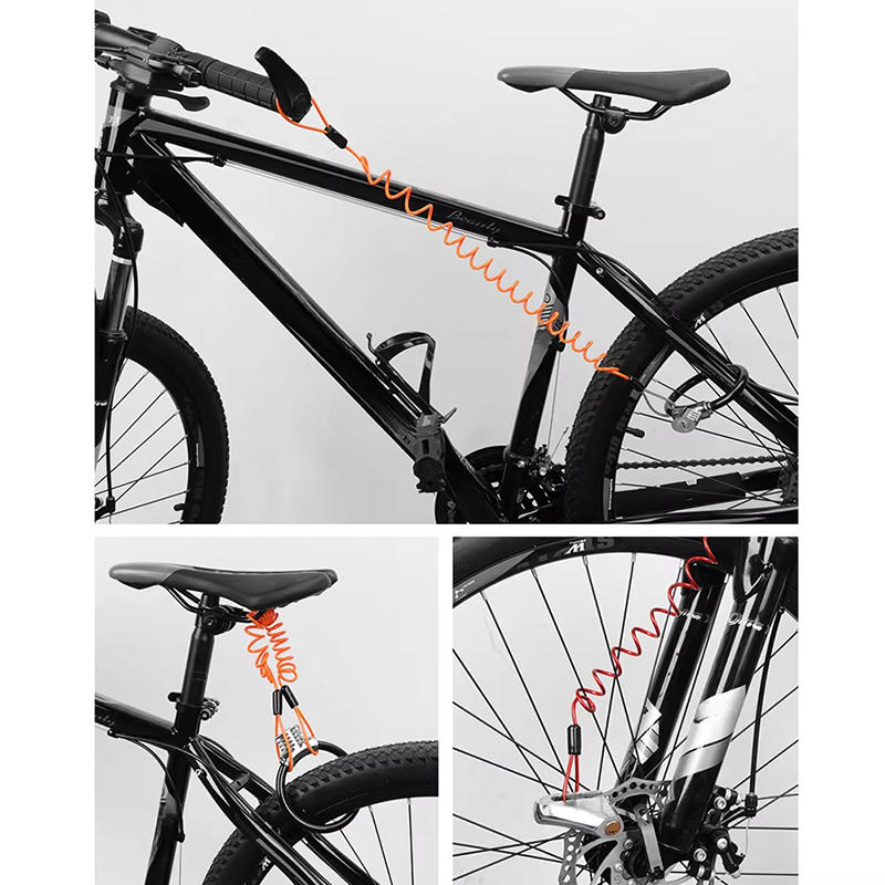 Motorcycle Helmet Reminder Spring Cable Lock Anti-Theft Rope Disc Lock Bicycle Security Theft Protection Travel Wire Rope