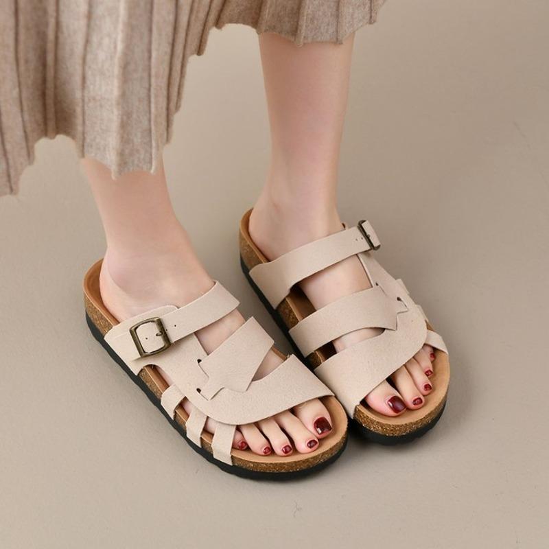 Fashion Fashion Women Suede Clogs Slippers Adjustable Buckle Slip On Footbed Home Clog Slippers Outdoor Beach Sandals With Arch Support