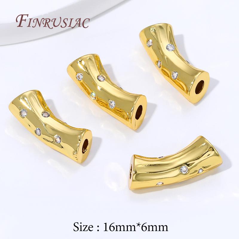 18K Gold Plated Brass Spacer Beads For Jewelry Making,Metal Separator Beads For Bracelets Accessories,Round Bead DIY Findings