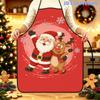 1pc 2D Merry Christmas Santa Claus and Rudolph Reindeer Print Apron, Adjustable Waistband Polyester Kitchen Apron, Size 51.99 Cm X 73.0 Cm, Christmas