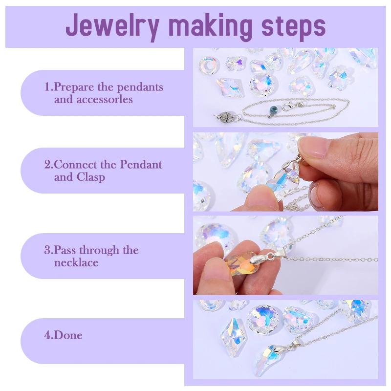 Charming Crystal Pendant Multi Shaped Rhinestone Pendant Crystal Jewelry Accessories Crafts Stone for Earrings Bracelet Making