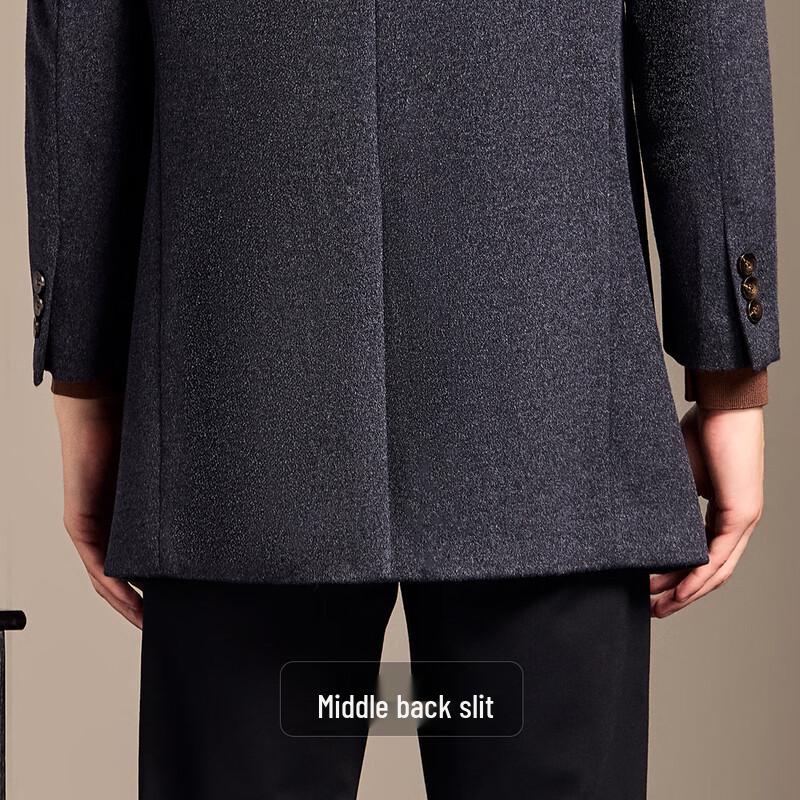 Antonio Men's Cashmere Silk Wool Blend Mid-Length Overcoat