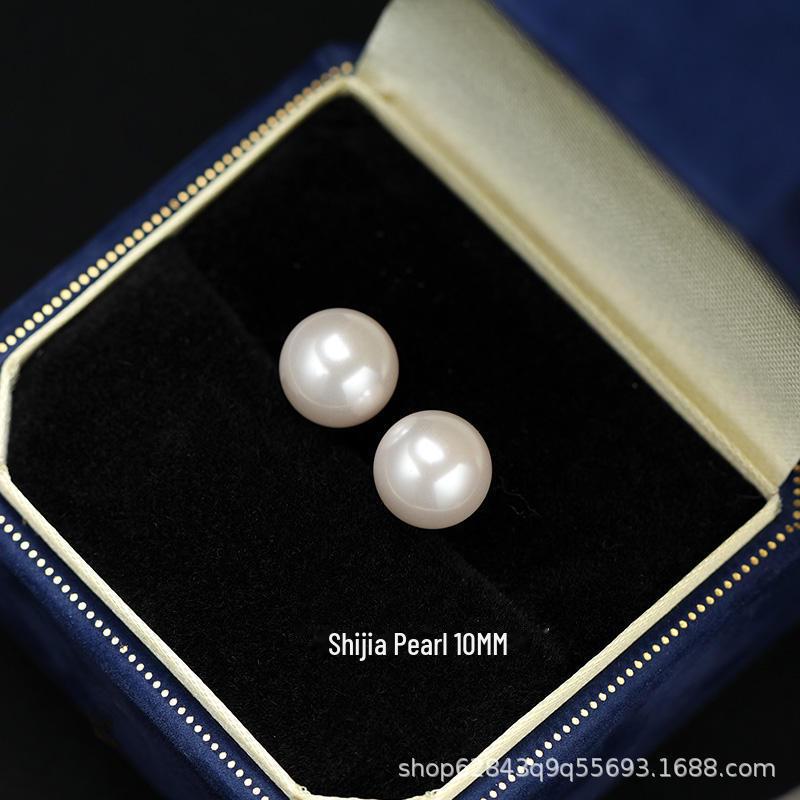 

Серьги Shijia из высококачественного серебра 925 пробы с жемчугом и ярким блеском — простой и роскошный дизайн