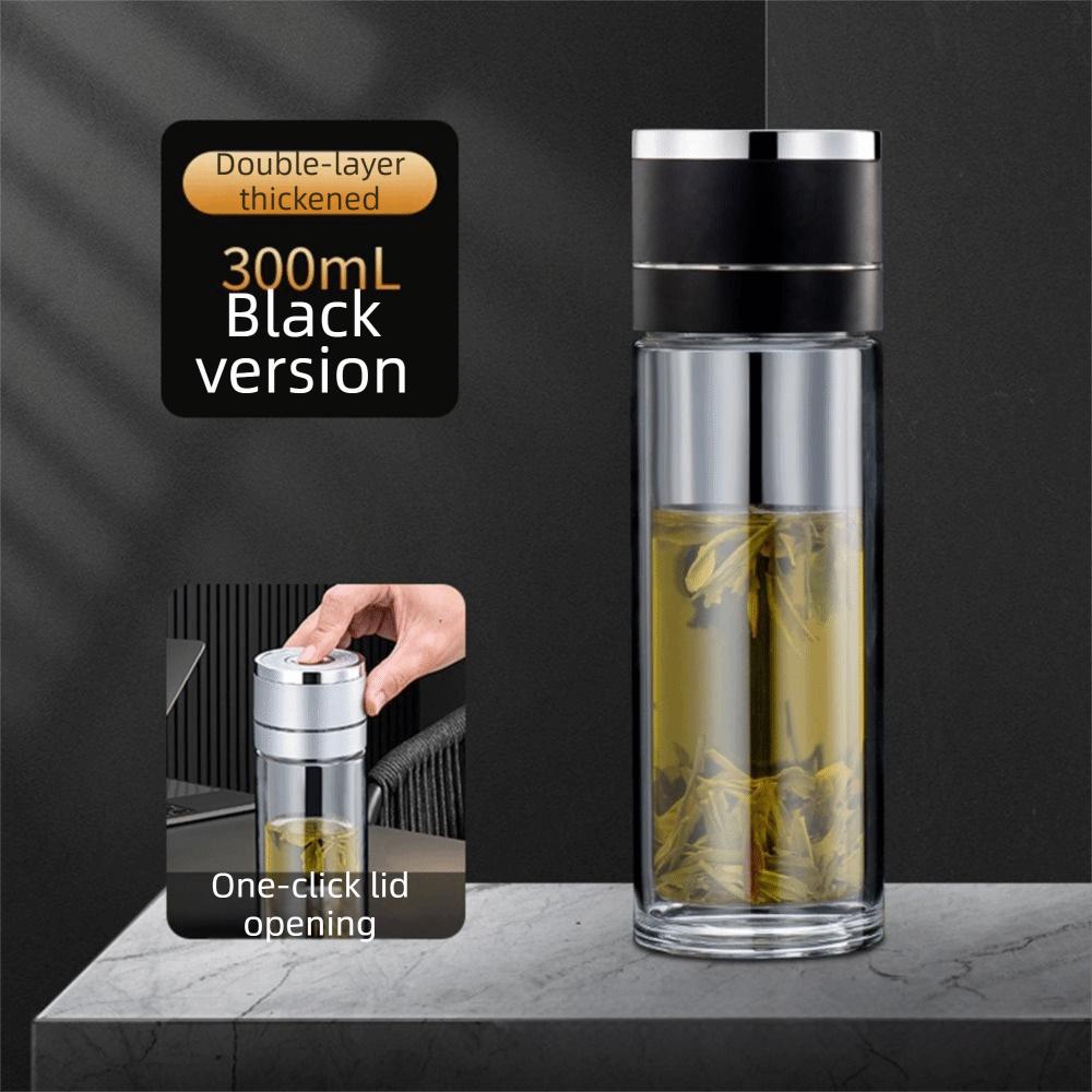 Borosilikatglas Te Vattenkopp Dubbel Anti-skållning Infuser Tumlare Drickflaska Vandring