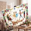 Christmas Custom Name Printed Flannel Blanket Warm Comfort Bed Throw Home Decor Holiday Gift