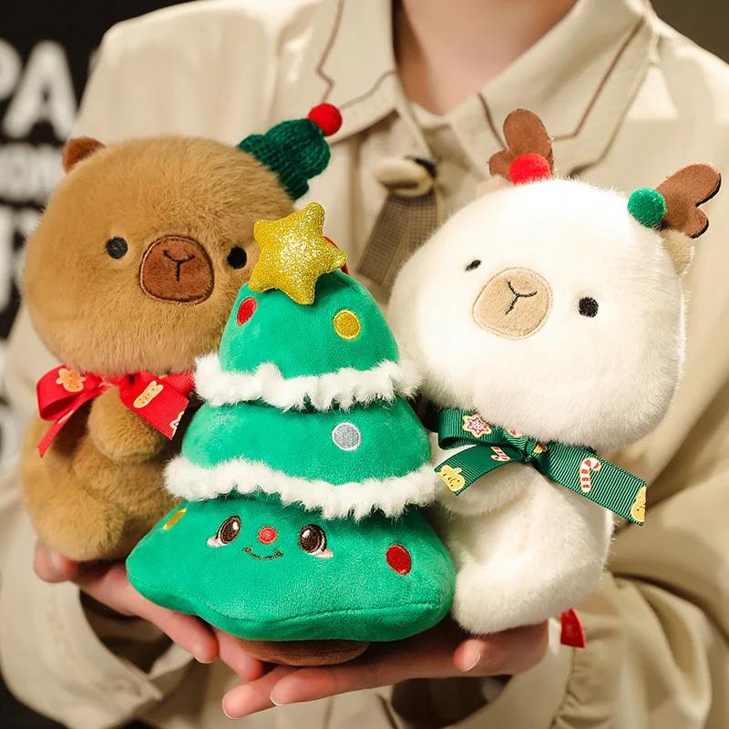 New Christmas Capybara Series Plush Doll Apple Christmas Tree Capybara Set Toy Doll Boy and Girl Surprise Christmas Gift