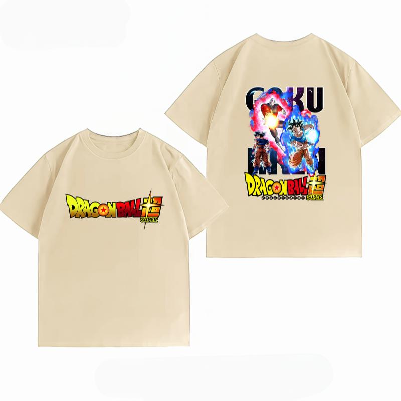 Dragon Ball Super Goku Jiren Battle Print Tshirt Casual Short Sleeve Cotton Anime Streetwear Unisexs Tshirt