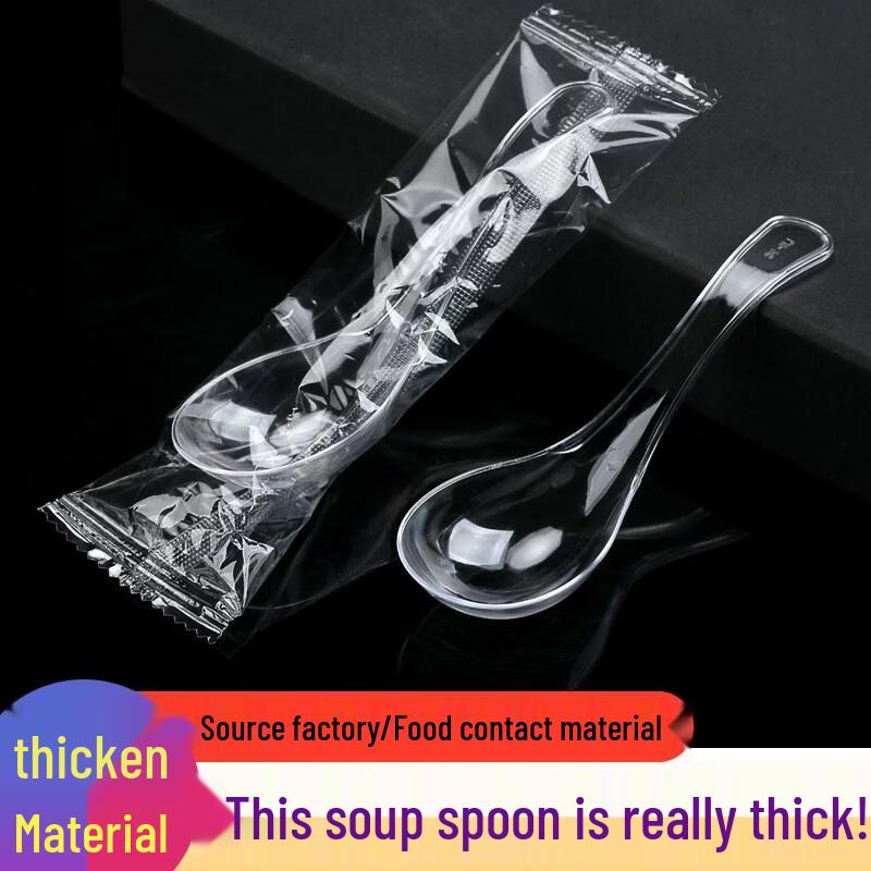 ZISIZ Individually Wrapped Disposable Plastic Spoons