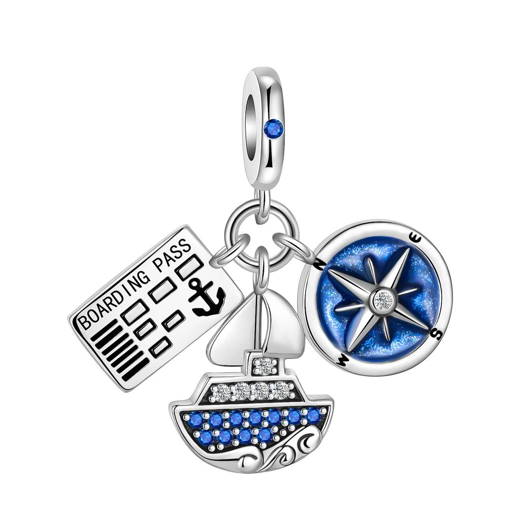 Seastar Turtle Ship Mermaid Ocean Series Pendant Fit Charm Copper Bracelet Diy Women Jewelry Gift Boutique Charms