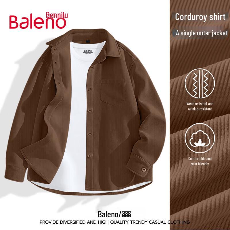 Baleno Unisex Heavyweight Casual Button-Up Shirt Jacket 4XL