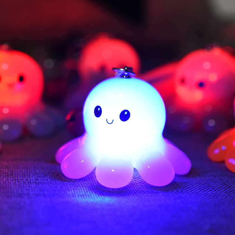 Glowende Octopus Sleutelhanger – Creatieve Acryl Cartoon Hanger voor Koppels