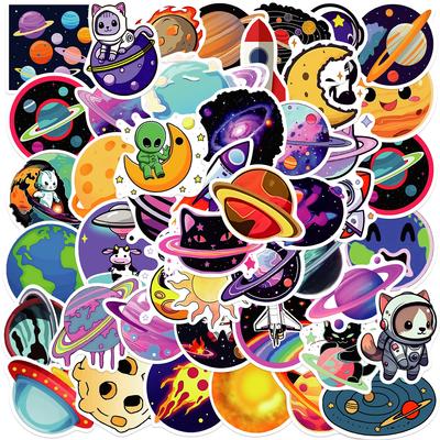 50 Cartoon Animal Planet Graffiti Stickers Decorative Guitar Notebook Suitcase DIY Waterproof Stickers