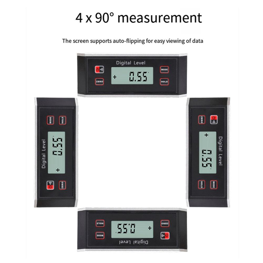 Digital Protractor Angle Ruler Leveling Tasks Resolution 0.01mm Anti Fall Carrying Case For Tools Built-In Magnet