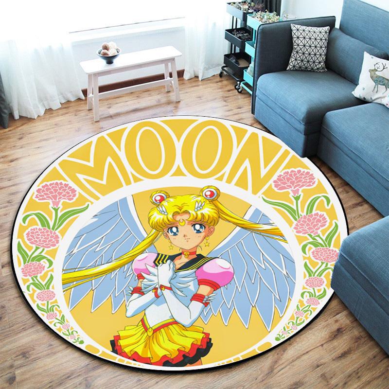 Cute Cartoon Theme Sailor Moon Tsukino Usagi Cartoon Rug Multifunctional Household Anti-slip Decorative Door Mat, Outdoor Floor Mat, and Carpet Q12
