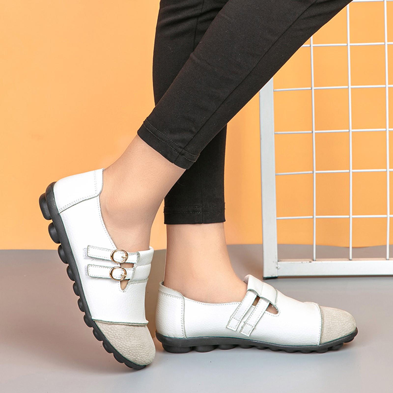 

Женская нескользящая танцевальная обувь с мягкой подошвой, повседневная обувь на плоской подошве с круглой головкой 43 белый